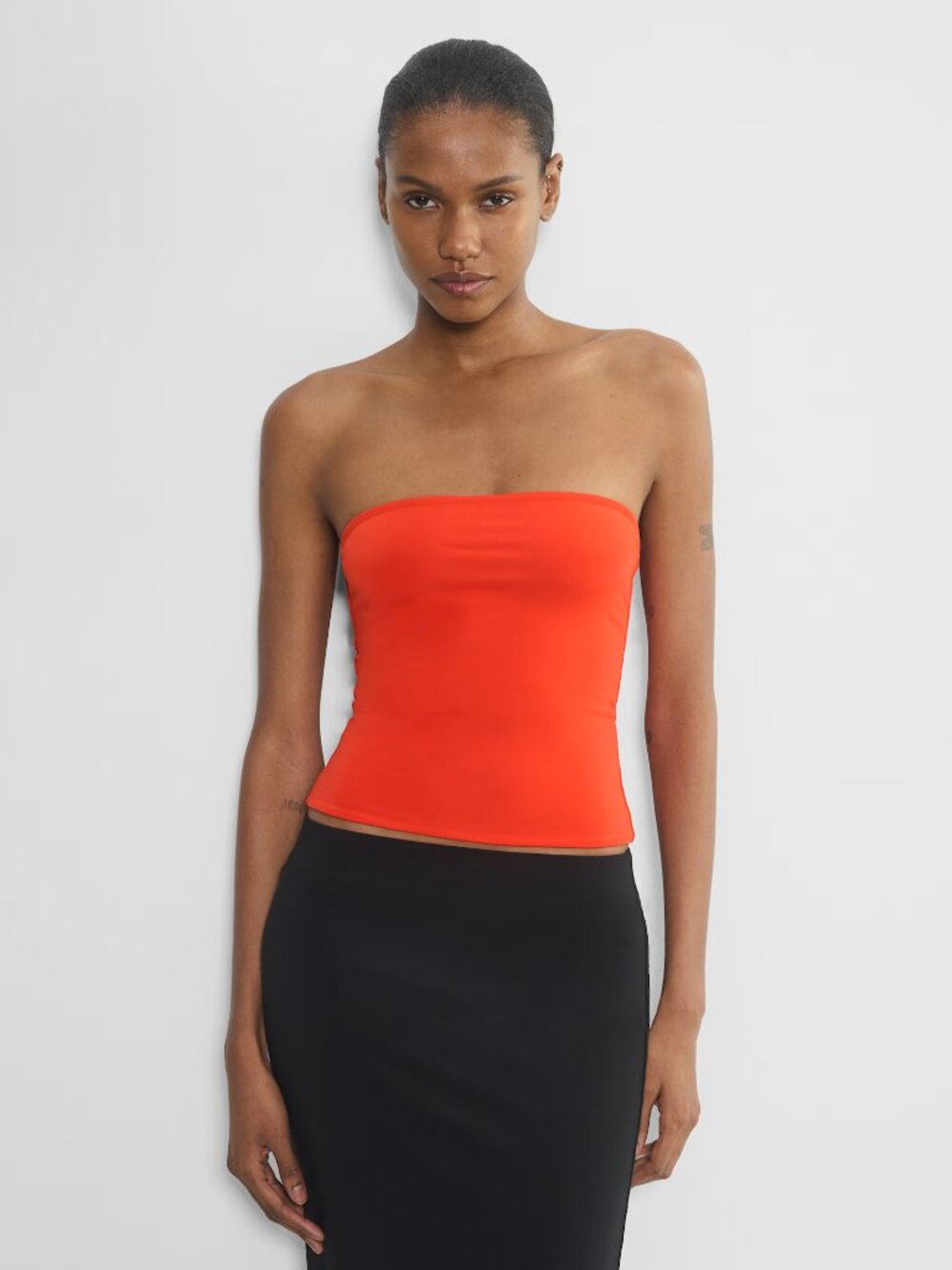 Aritzia Orange Stretch Mini Contour Tube Top